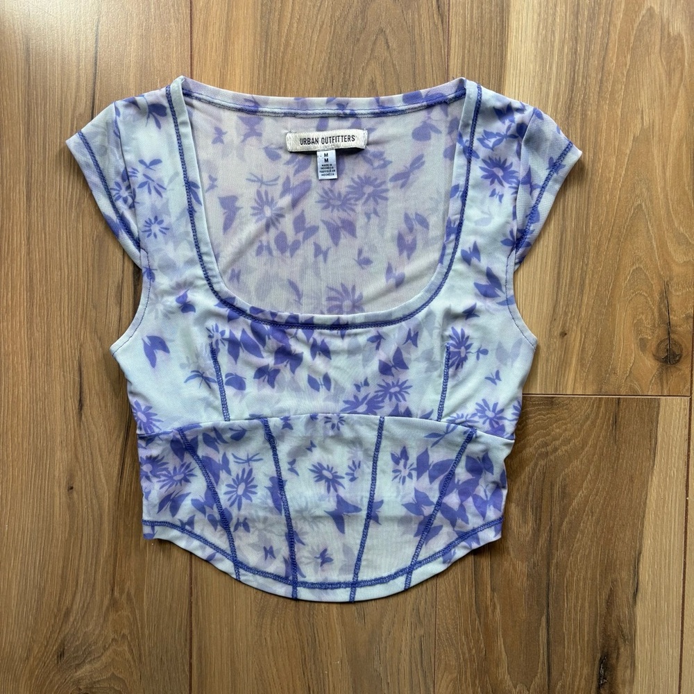 Urban Outfitters Mesh Butterfly Top